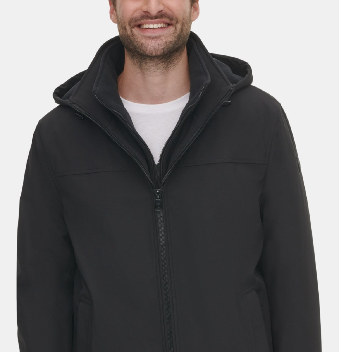 Jaqueta Calvin Klein Infinite Stretch Masculina com Forro Polar Fleece Preta Tamanho Médio