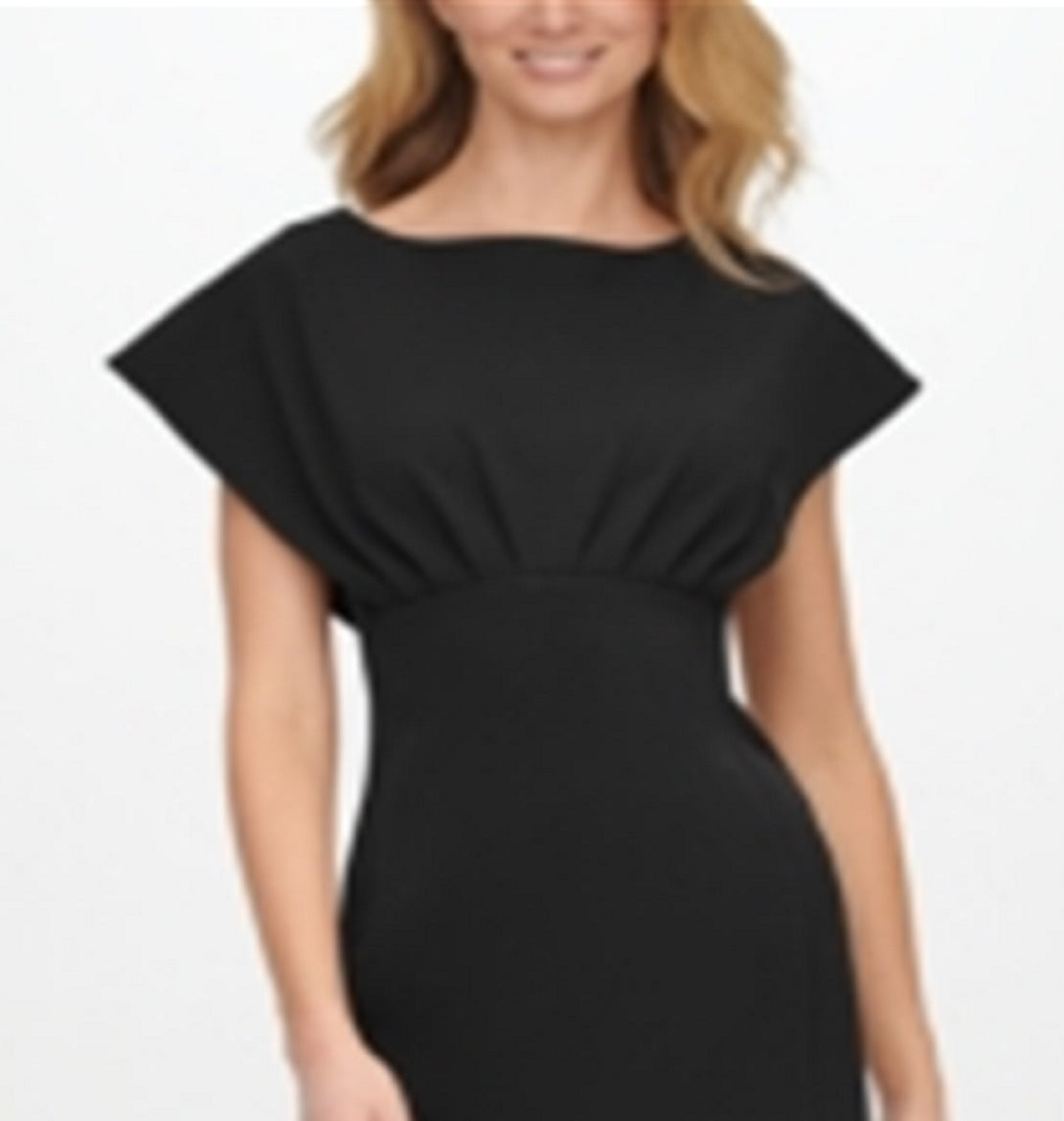 Vestido justo com cintura império e crepe Scuba Calvin Klein feminino, preto, tamanho 2