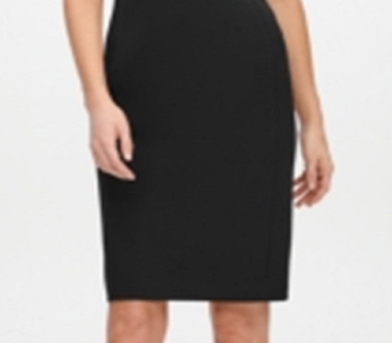 Vestido justo com cintura império e crepe Scuba Calvin Klein feminino, preto, tamanho 2