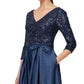 Vestido midi feminino Alex Evenings com corpete de lantejoulas, azul, tamanho 6
