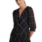 Vestido xadrez georgette feminino Ralph Lauren, preto, tamanho 8