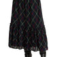 Vestido xadrez georgette feminino Ralph Lauren, preto, tamanho 8
