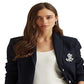 Ralph Lauren Blazer Feminino com Patch Jacquard Azul Tamanho P