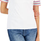 Camiseta Tommy Hilfiger Feminina de Algodão com Manga Listrada, Branca, Tamanho P