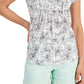 Tommy Hilfiger Blusa Feminina Estampa Floral Ladder Trim Pintucked Branca Tamanho X-G