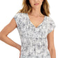 Tommy Hilfiger Blusa Feminina Estampa Floral Ladder Trim Pintucked Branca Tamanho X-G