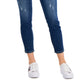 Calça jeans skinny skinny Tommy Hilfiger Curvy Fit feminina, tamanho 14, azul