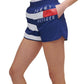 Tommy Hilfiger Shorts Listrados Femininos para Uso Ativo Azul Tamanho X-G