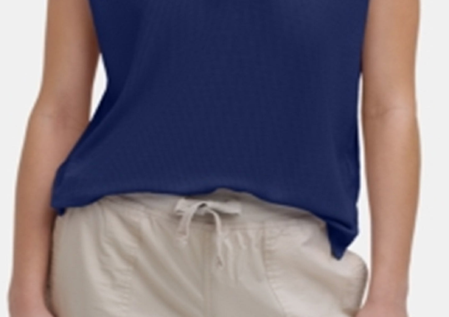 Camiseta feminina Tommy Hilfiger Waffle Knit Azul Tamanho XS