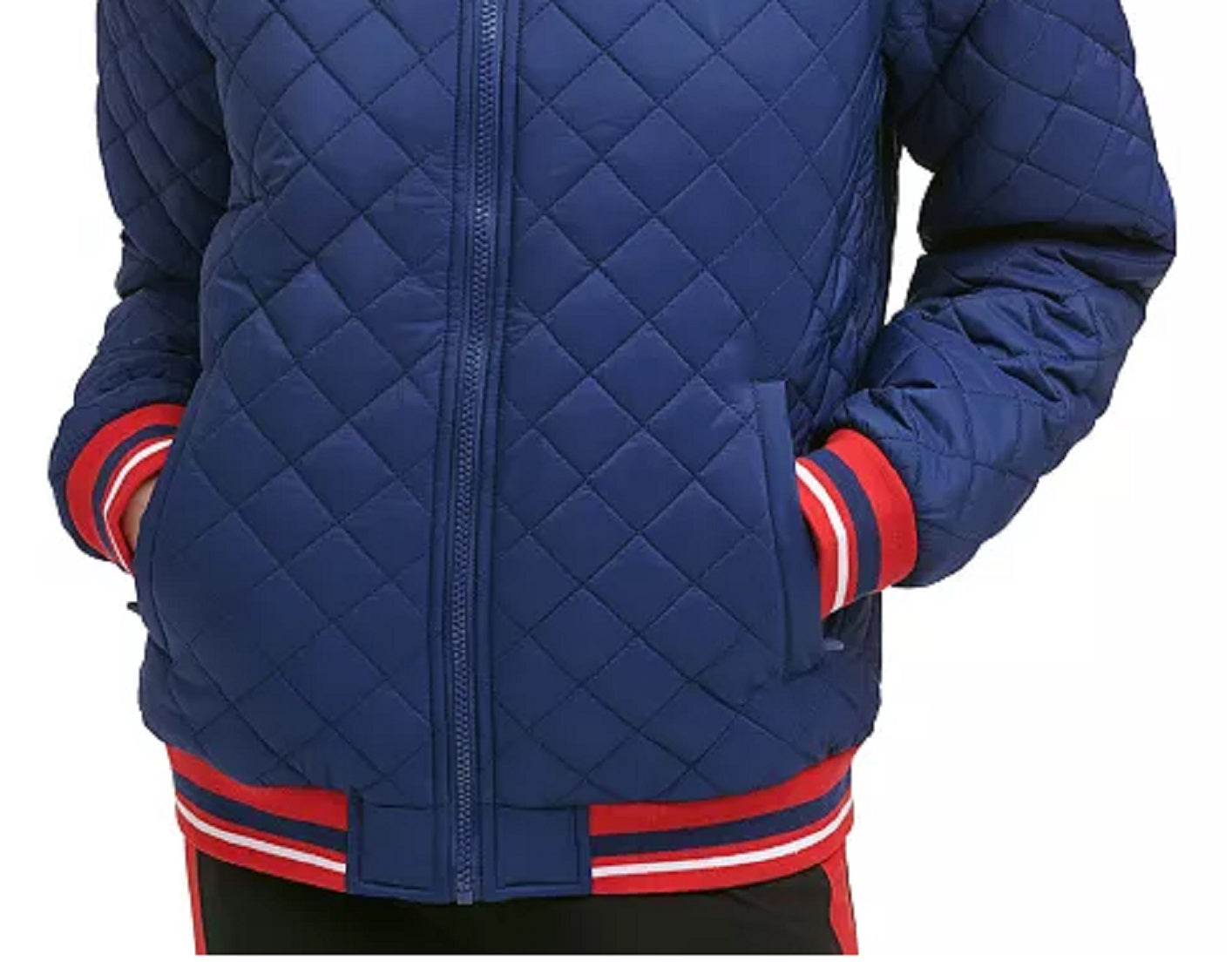 Jaqueta bomber acolchoada feminina Tommy Hilfiger azul tamanho extragrande
