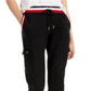 Calça cargo feminina Tommy Hilfiger de malha preta, tamanho XX-G