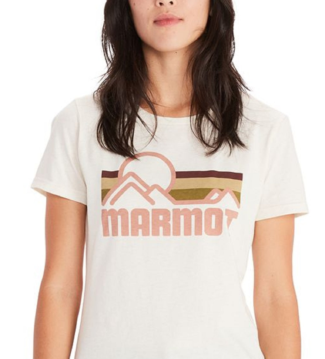 Camiseta feminina Marmot Coastal, branca, tamanho pequeno
