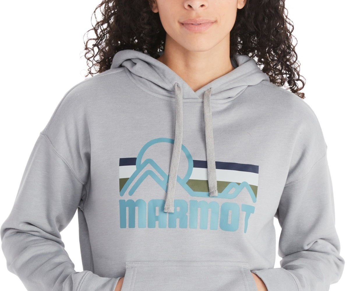 Moletom com capuz feminino Marmot Coastal Fleece cinza tamanho pequeno