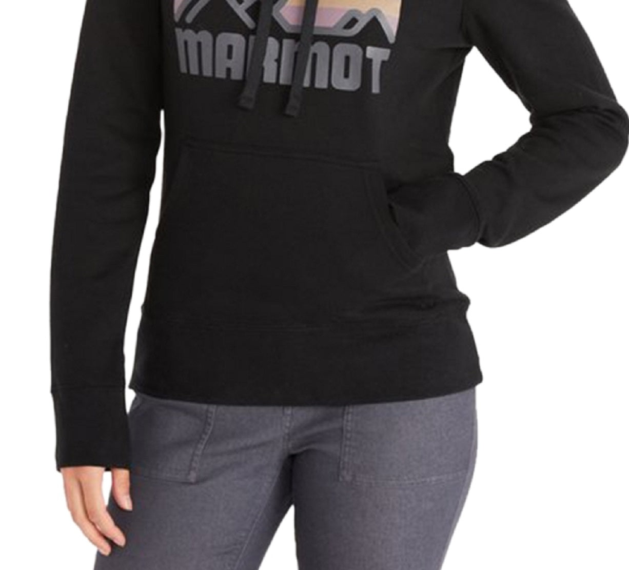 Moletom com capuz feminino Marmot Coastal Fleece, preto, tamanho pequeno