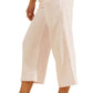 Calça culotte feminina GUESS Tessa Linen Rosa Tamanho Grande