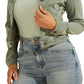 Jaqueta Trucker Feminina GUESS com Botões Verde Tamanho P