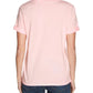 Camiseta feminina GUESS 1981 com estampa de logotipo e punho enrolado, rosa, tamanho médio