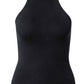 Suéter feminino GUESS com gola alta e nervuras, preto, tamanho médio