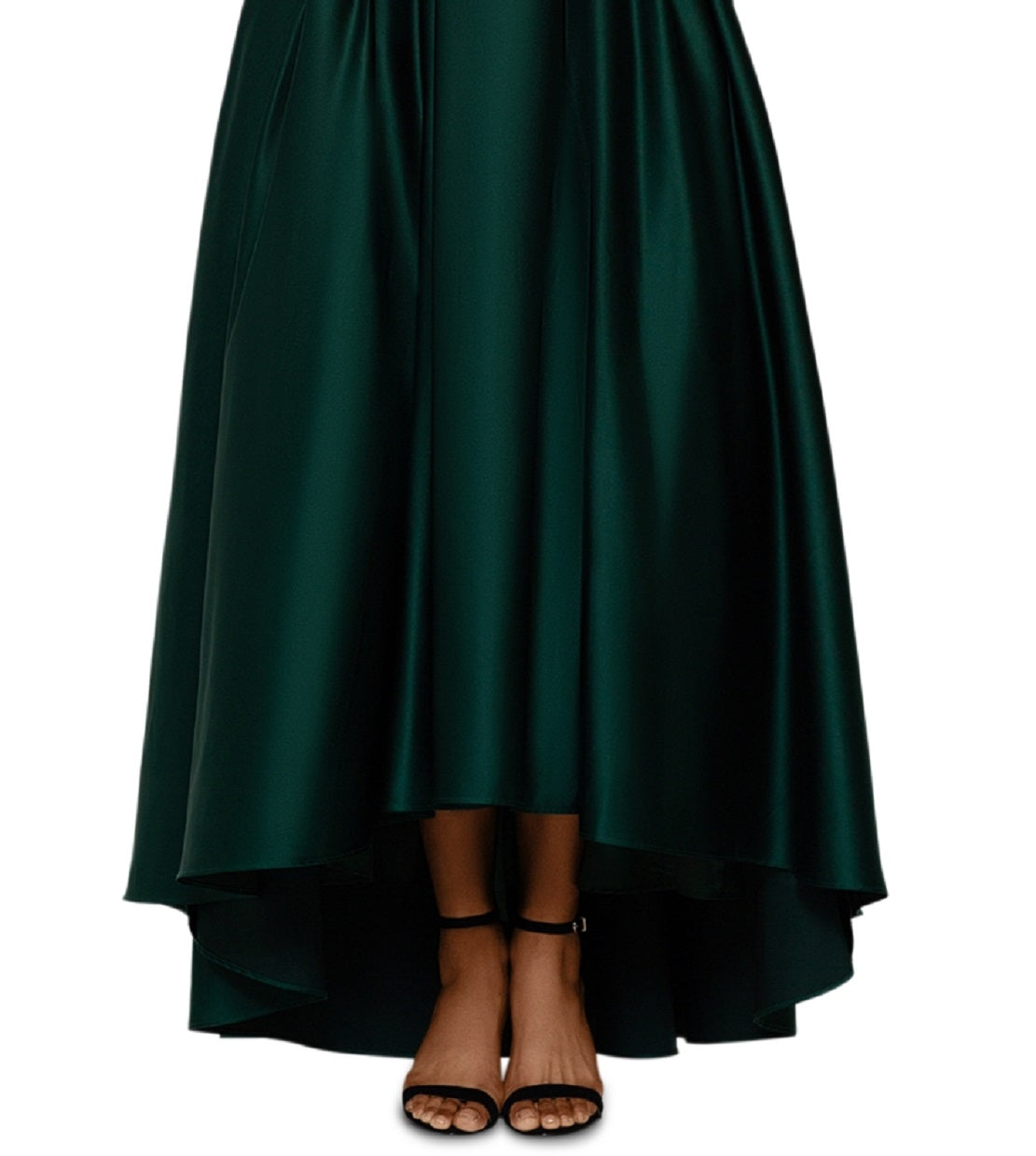 Vestido de baile Betsy &amp; Adam feminino de cetim alto e baixo, verde, tamanho 12