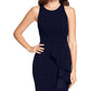 Vestido de crepe com babados Betsy &amp; Adam feminino Scuba, preto, tamanho 14