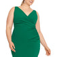 Vestido tubinho com sobrepeliz Betsy &amp; Adam feminino, verde, tamanho 18W