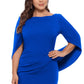 Vestido feminino Betsy &amp; Adam com capa nas costas, azul, tamanho 16