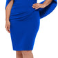 Vestido feminino Betsy &amp; Adam com capa nas costas, azul, tamanho 16