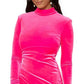 Vestido de veludo com gola falsa Betsy &amp; Adam para mulheres, rosa, tamanho 14