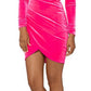 Vestido de veludo com gola falsa Betsy &amp; Adam para mulheres, rosa, tamanho 14