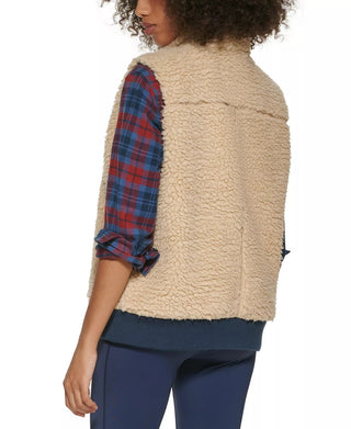 Bass Outdoor Women's Route Hiking Faux Sherpa Vest Brown Size Small
