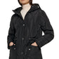 Casaco anorak com capuz feminino Kenneth Cole, preto, tamanho pequeno