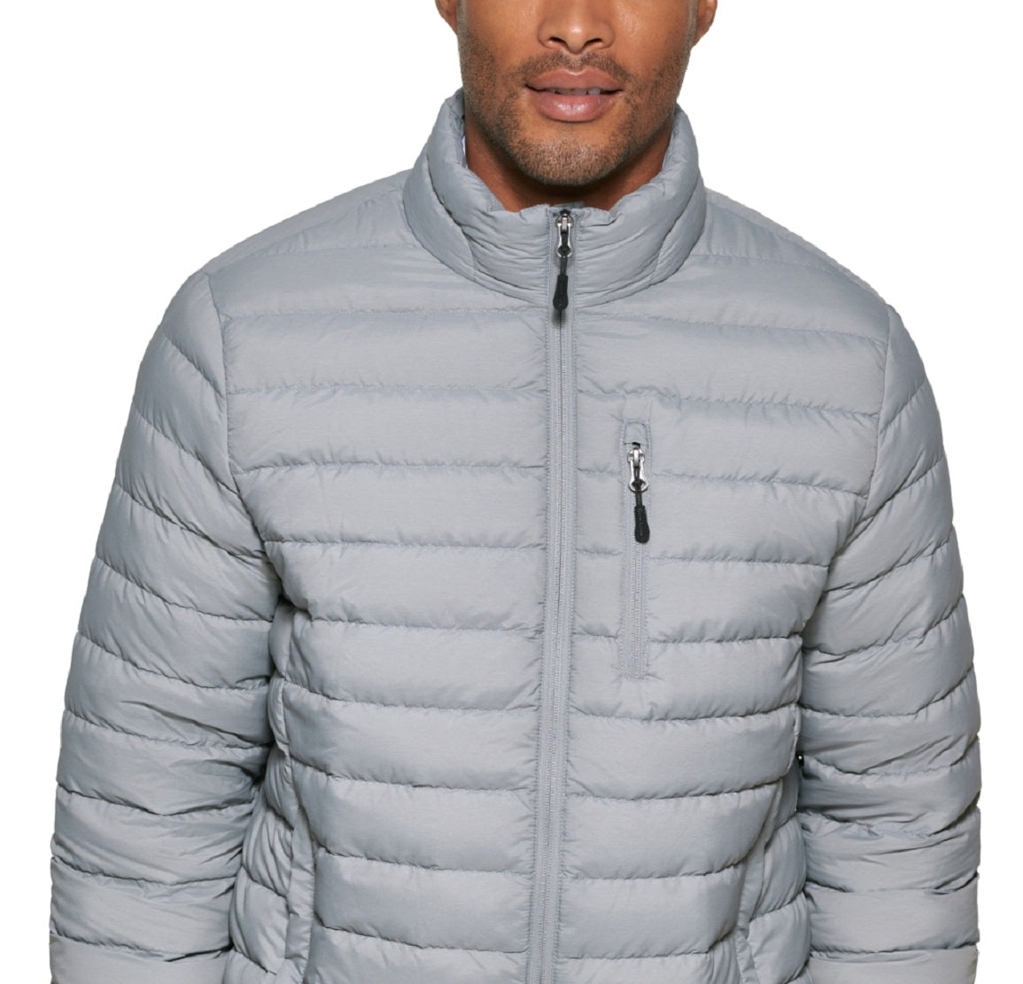 Jaqueta acolchoada dobrável Club Room masculina, cinza, tamanho pequeno