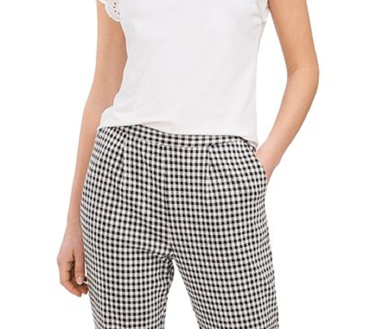 Calça feminina Riley &amp; Rae Rue Gingham com estampa cinza, tamanho 14