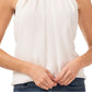 Top Halter Plissado Sem Mangas Feminino CeCe Branco Tamanho X-G