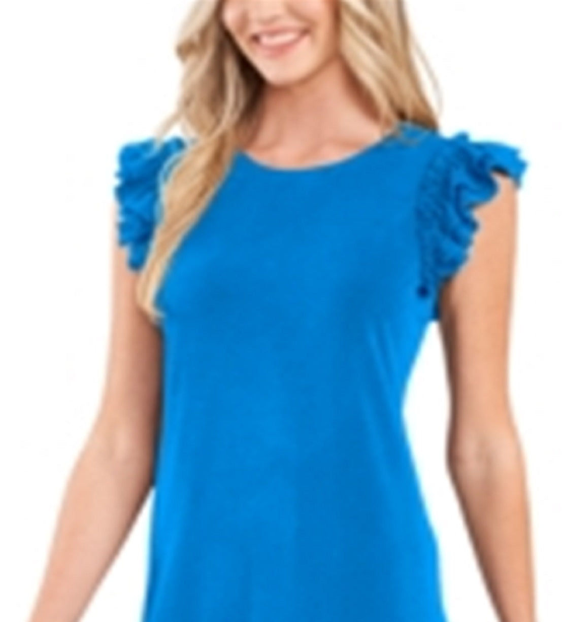 Vestido curto feminino CeCe com mangas esvoaçantes para usar no trabalho, azul, tamanho pequeno