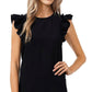 Vestido feminino CeCe com mangas esvoaçantes, preto, tamanho 10