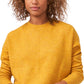 Suéter feminino Vince Camuto com gola redonda e costura central, amarelo, tamanho X-S