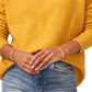 Suéter feminino Vince Camuto com gola redonda e costura central, amarelo, tamanho X-S