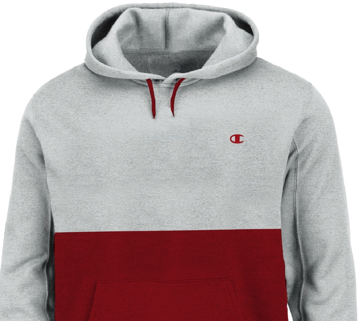 Moletom com capuz Champion masculino com blocos de cores cinza, tamanho grande