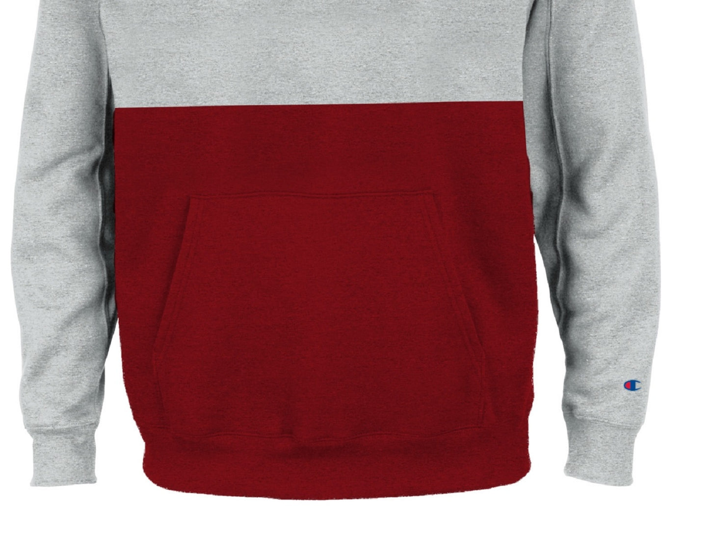 Moletom com capuz Champion masculino com blocos de cores cinza, tamanho grande