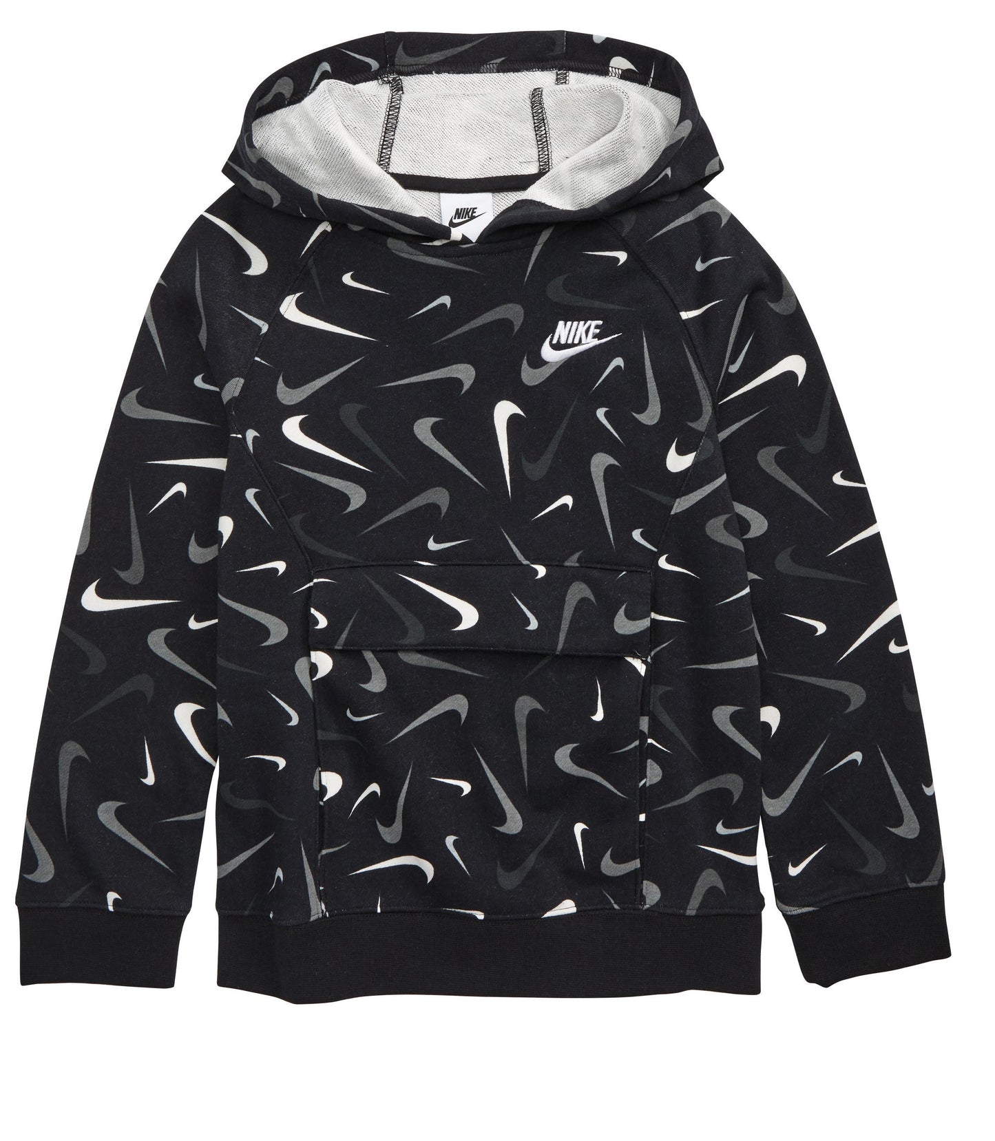 Moletom com capuz Nike Kids Pocket Club preto, tamanho M