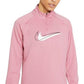 Moletom Nike Feminino com Gráfico e Zíper de 1/4" Rosa Tamanho 3X