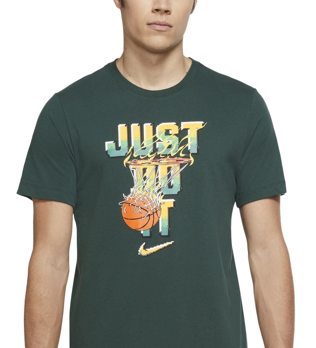 Camiseta Nike Just Do It Hoop Masculina Verde Tamanho Médio