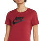 Camiseta Nike Sportswear Feminina de Algodão com Logotipo Vermelho Tamanho XS