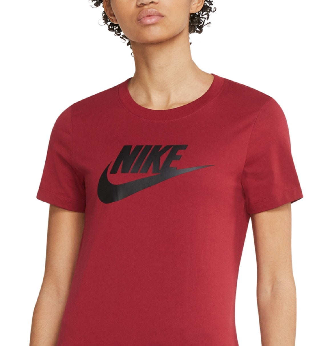 Camiseta Nike Sportswear Feminina de Algodão com Logotipo Vermelho Tamanho XS