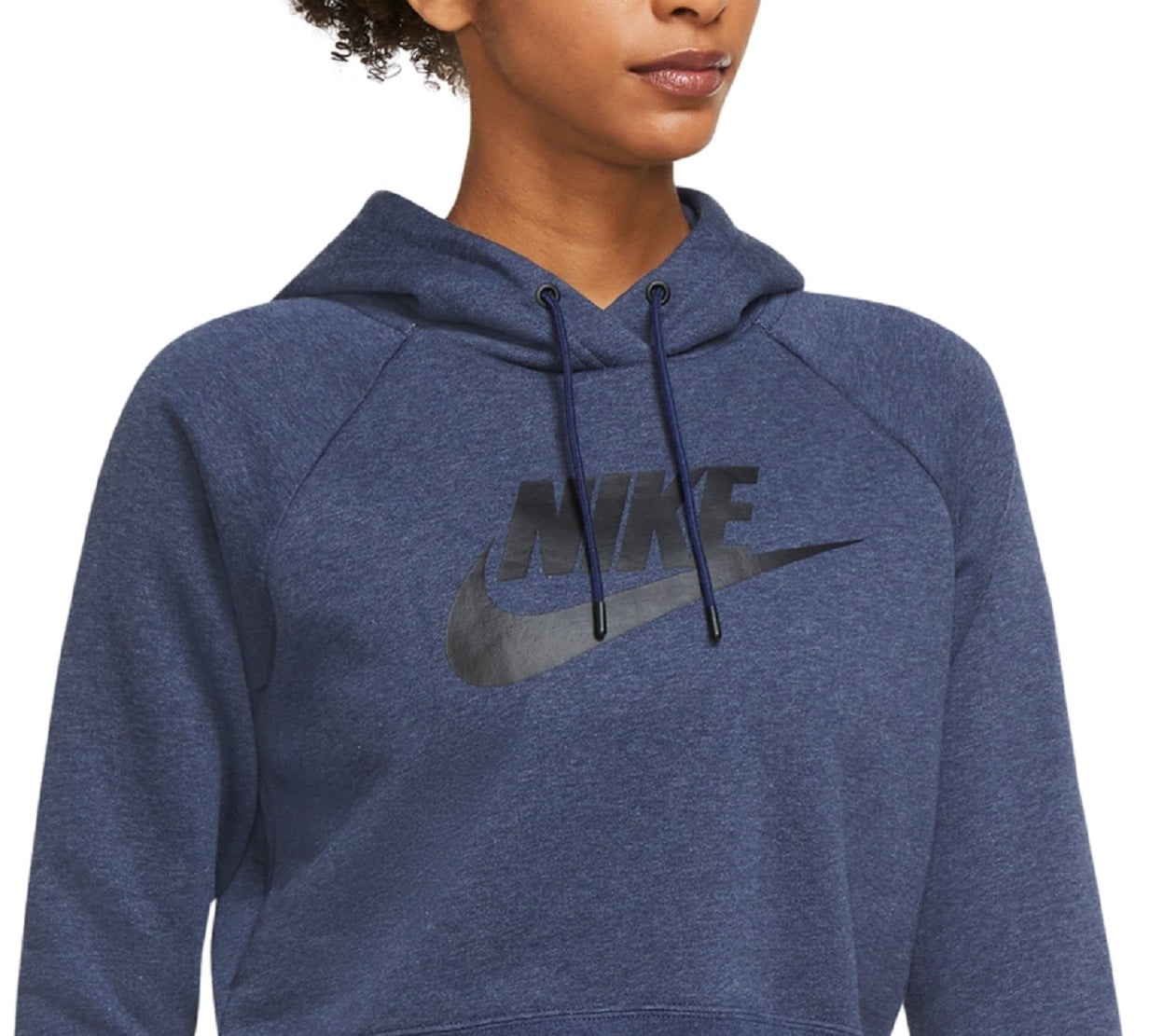 Moletom com capuz Nike Sportswear Essential Cropped Feminino Azul Tamanho Grande