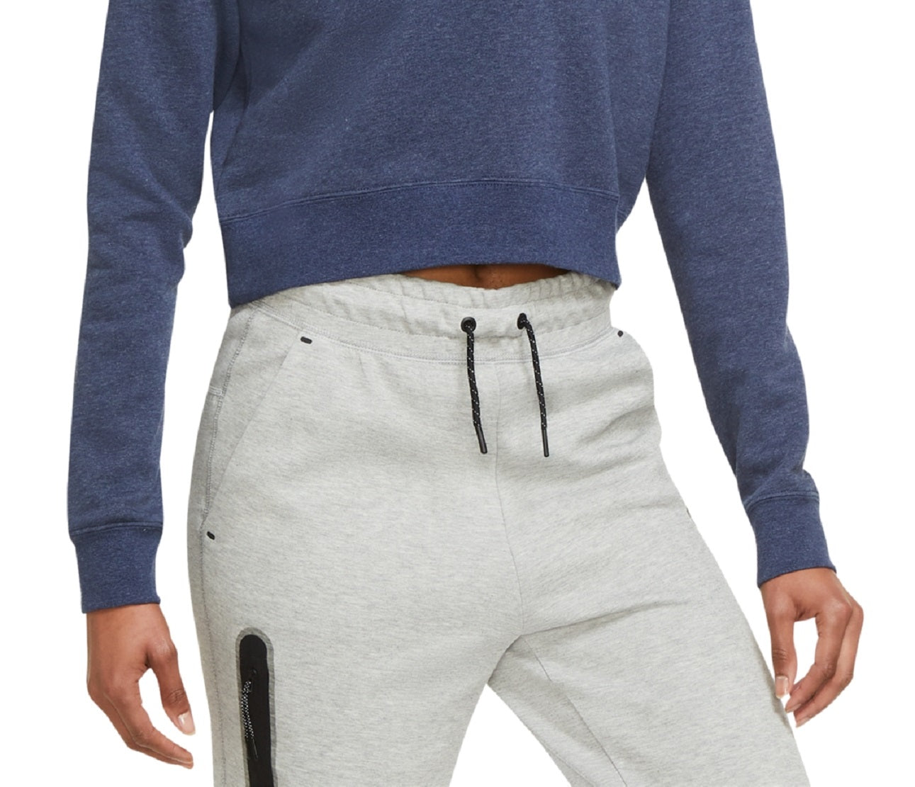 Moletom com capuz Nike Sportswear Essential Cropped Feminino Azul Tamanho Grande