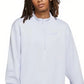 Blusa Nike Easy Fleece Meio Zíper Feminina Azul Tamanho GG