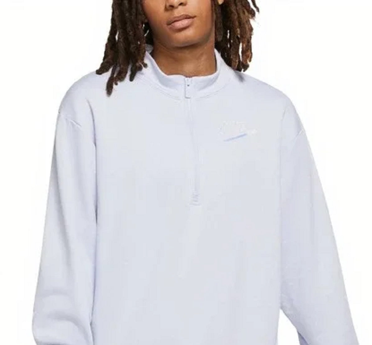 Blusa Nike Easy Fleece Meio Zíper Feminina Azul Tamanho GG