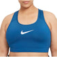 Sutiã esportivo Nike Dri Fit de suporte médio feminino, azul, tamanho 1X